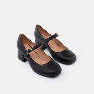 WYDR Studios Astor Heeled Mary Jane Black Matte Shoes NIB Size‎ 9WW